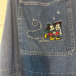 Mickey, Minnie, and Pluto winter wonderland vintage overalls